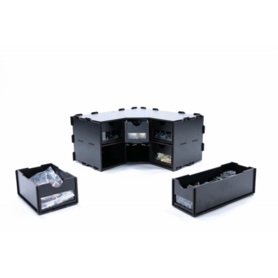 Black Paint Rack: Hoekstuk met lades