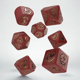 Dragons Modern Dice Set Red & Gold (7)