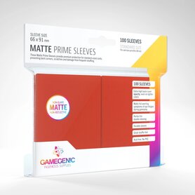 Gamegenic Matte Prime Sleeves: Standard Size Red (66x91mm) - 100x