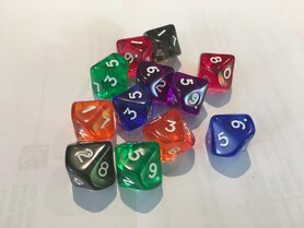 Dobbelstenen D10 Transparant