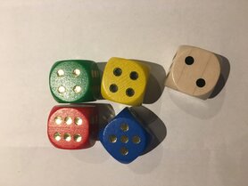 Dobbelstenen D6 Hout (25mm)