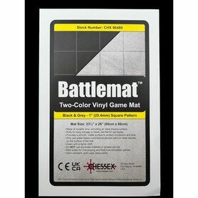 Reversible Megamat - Battle mat (60x66cm, 1 inch squares, black-grey)