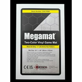 Reversible Megamat - Battle Mat (87,5x122cm, 1 inch hexes, black-grey)