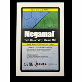 Reversible Megamat - Battle Mat (87,5x122cm, 1 inch hexes, blue-green)