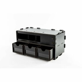 Black Paint Rack: Middenstuk (Stekkerdoos en ladekastje met lage lades)