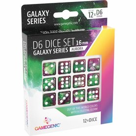 Dobbelstenen Galaxy Series Aurora - D6 - 16mm - 12 stuks