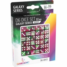 Dobbelstenen Galaxy Series Aurora - D6 - 12mm - 36 stuks