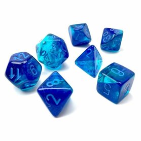 Gemini Blue-Blue/Light Blue Polydice (7) [GLOW IN THE DARK]