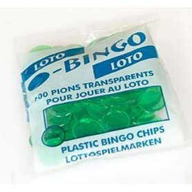 Premium transparante groene Kien/Bingo fiches (15 mm - verpakt per 100) | Ideaal voor Kienavonden