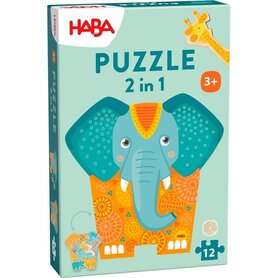 Houten Puzzel 2-in-1 Olifant (3+)  – Educatieve Houten Puzzel van HABA