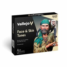 Vallejo Model Color Face & Skin Tones – 16 kleuren acrylverfset (18 ml)