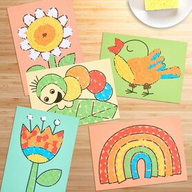 Knutselset - Eerste lijmen: Lenteafbeeldingen (3+)