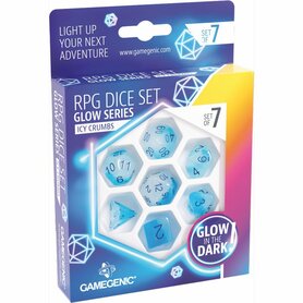 Polydice RPG Dice Set Icy Crumbs (Glow in the Dark) – Gamegenic