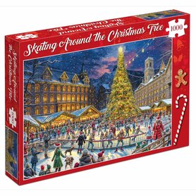 Kerstpuzzel Skating Around The Christmas Tree (1000 stukjes) | Tucker's Fun Factory