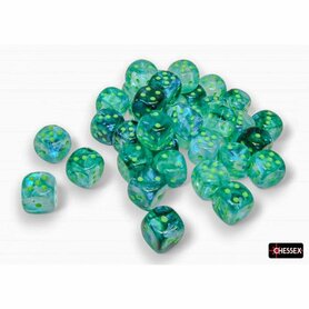 Dobbelstenen D6 (12mm) - Borealis Luminary Kelp/Light Green (36x) - Chessex