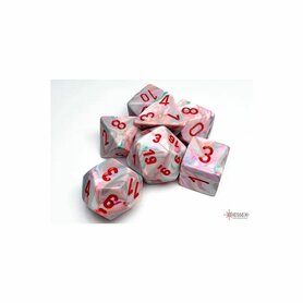 Dobbelstenen - Festive Pop Art/Red (7x) - Polydice - Chessex