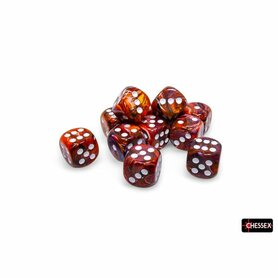 Dobbelstenen D6 (16mm) - Festive Symphony/White (12x) - Chessex