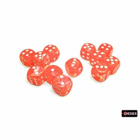 Dobbelstenen D6 (16mm) - Festive Luminary Dahlia/White (12x) - Chessex