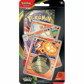 Pokémon Mega Evolution - Perfect Order - Premium Checklane Blister Cinderace – Trading Card Blister – The Pokémon Company