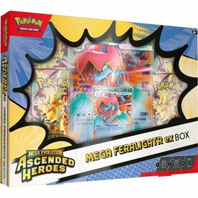 Pokémon Mega Evolution Ascended Heroes Mega Feraligatr ex Box – 4 Boosters – Pokémon