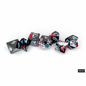 Brush Polyhedral Dark Side Blue (7 stuks) – Dobbelstenenset – Chessex