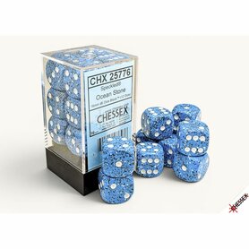 Speckled Ocean Stone D6 16mm 12 stuks – Chessex dobbelstenset