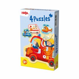 4 Eerste Puzzels: Hulpvoertuigen (2+) – Puzzelset – HABA
