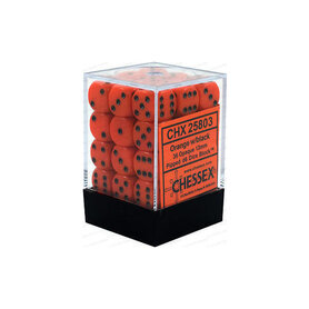 Dobbelstenen Opaque Orange/Black - D6 - 12mm - 36 stuks