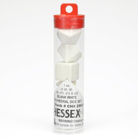 Dobbelstenen Opaque White Blanc Polydice (6 stuks)