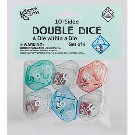 Dobbelstenen 10-Sided Double Dice (6 stuks)