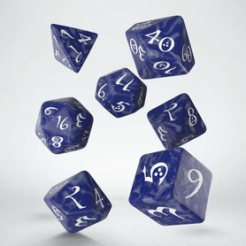 Dobbelstenen Classic RPG Dice Set Cobalt/White (7 stuks)