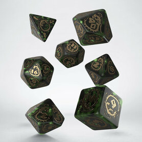 Dragons RPG Dice Set Bottle Green & Gold (7 stuks)