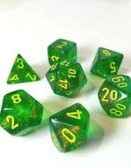 Dobbelstenen Borealis Maple Green/Yellow Polydice (7 stuks)