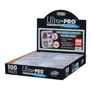 Ultra Pro 4-Pocket Secure Platinum Page for Toploaders (100x)
