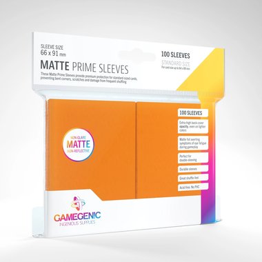 Gamegenic Matte Prime Sleeves: Standard Size Orange (66x91mm) - 100x