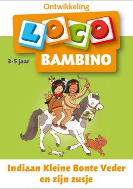 Bambino Loco - Indiaan Kleine Bonte Veder en zijn zusje (3-5 jaar)