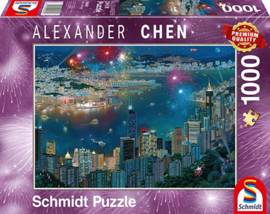 Vuurwerk boven Hongkong (Alexander Chen) - Puzzel (1000)