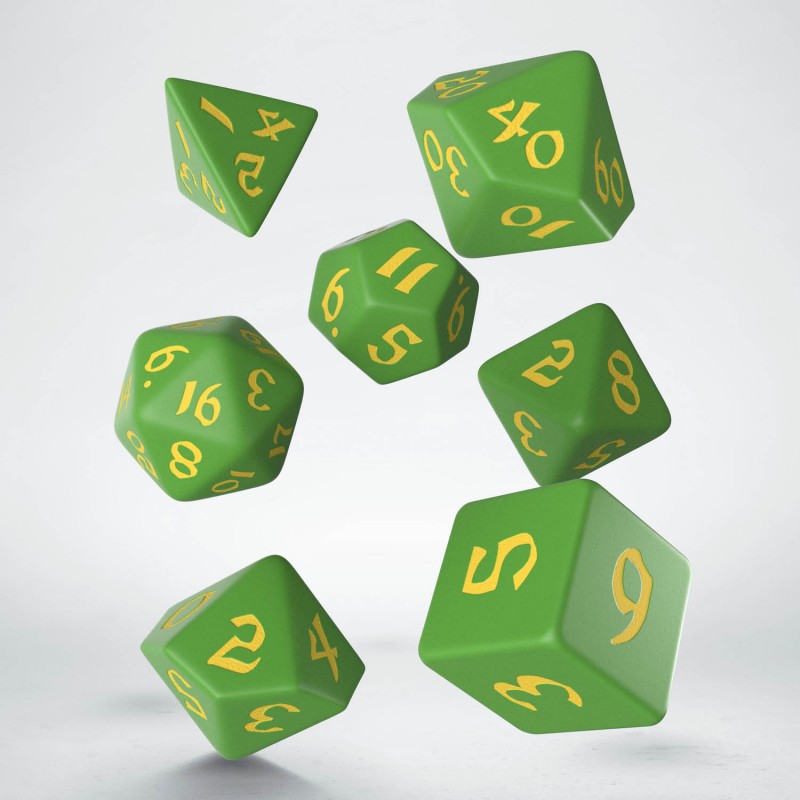 Afbeelding van het spelletje Classic Runic Dice Set Green&Yellow (7)