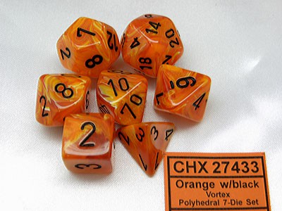 Afbeelding van het spelletje Vortex Orange/Black Polydice (7)