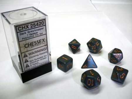 Afbeelding van het spel Opaque Dark Grey/Copper Polydice (7)