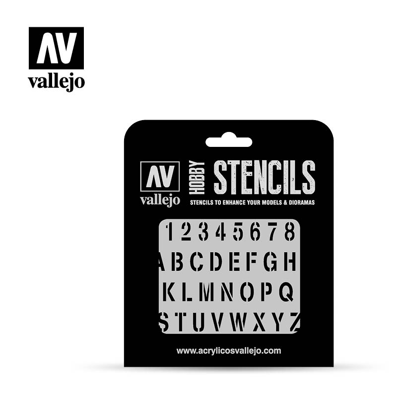 Afbeelding van het spelletje Hobby Stencils: Stamp Font (Vallejo)