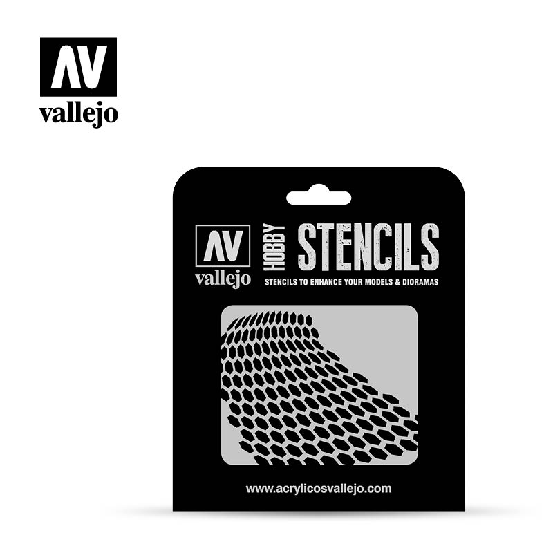 Afbeelding van het spelletje Hobby Stencils: Distorted Honeycomb (Vallejo)