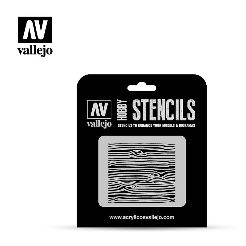 Afbeelding van het spelletje Hobby Stencils: Wood Texture Nº2 (Vallejo)