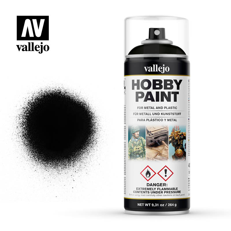 Afbeelding van het spel Hobby Paint Spray: Black (Vallejo)
