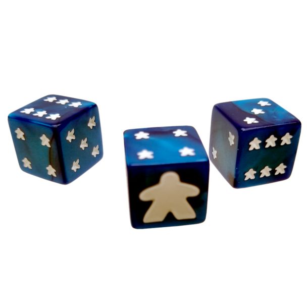 Afbeelding van het spel Meeple d6 Dice Set (Blue)