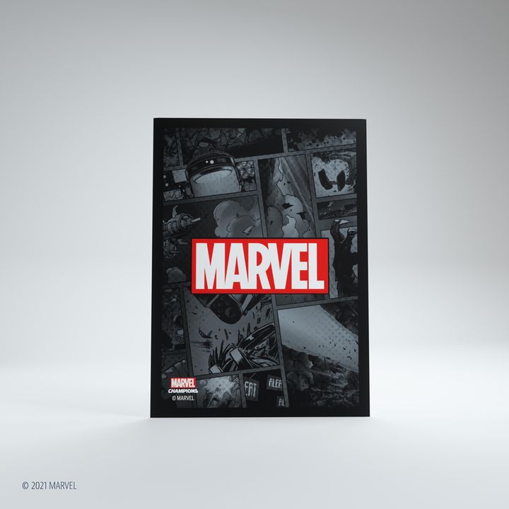 Afbeelding van het spelletje Gamegenic Marvel Champions Art Sleeves: Black (66x91mm) - 50+1