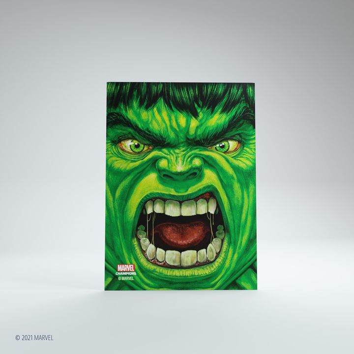 Afbeelding van het spelletje Gamegenic Marvel Champions Art Sleeves: Hulk (66x91mm) - 50+1