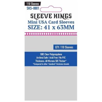 Mini USA Card Sleeves 8801 (41x63mm) | Sleeve Kings | 110 Pack afbeelding