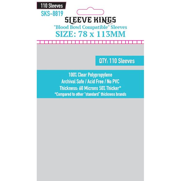 Blood Bowl Compatible Card Sleeves 8819 (78x113mm) | Sleeve Kings | 110 Pack afbeelding