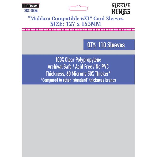 Middara Compatible 6XL Card Sleeves 8836 (127x153mm) | Sleeve Kings | 110 Pack afbeelding